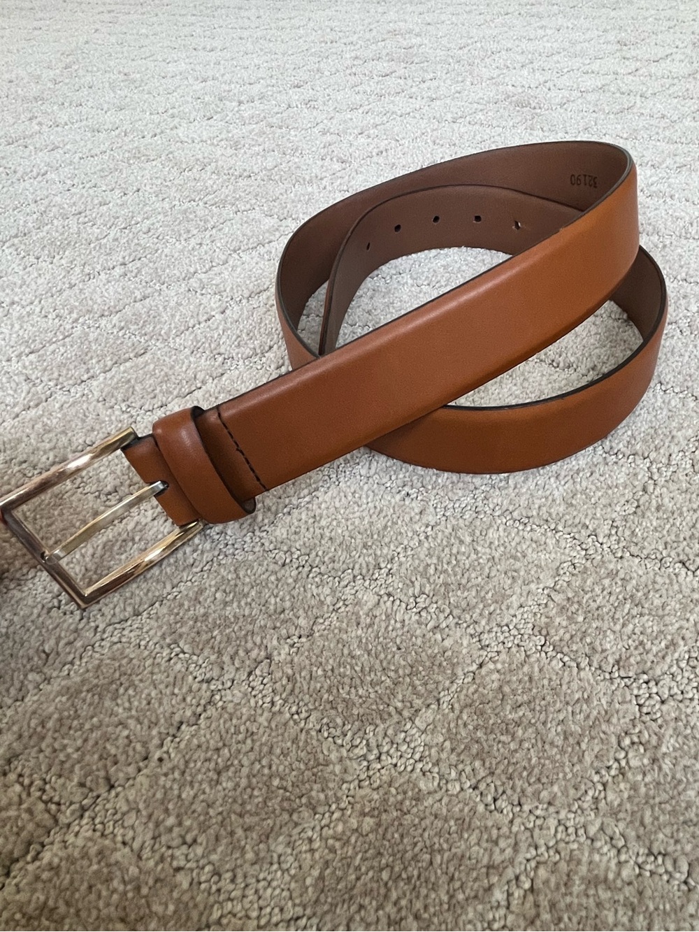 Allen Edmonds Men's Tan Leather Belt – Classic Casual Dress Belt